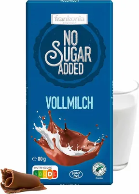 Produktbild von Frankonia Vollmilch Schokolade No Sugar added 80g Tafel