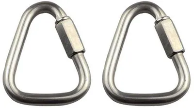 Produktbild von Karabinerhaken aus rostfreiem Stahl, 2 Stücke - Dreieckige Schnellverschluss