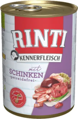 Produktbild von RINTI Kennerfleisch Ham - Nassfutter für Hunde - 400g