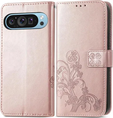 Produktbild von Mobigear Clover  Google Pixel 10 Hülle Klapphülle Geldbörse - Roségold