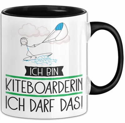 Produktbild von Geschenk für Kiteboarderin Tasse Lustige Geschenkidee Geburtstag Ich Bin Kiteboarderin Ich Darf Das (Schwarz)