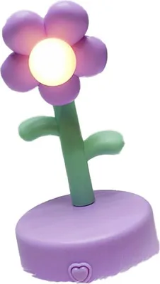 Image de Lampe de Table Fleur Mignonne Veilleuse Portable Lampe de Bureau Décorative pour Bureau Décoration de Dortoir Violet
