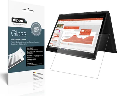 Produktbild von 2x Schutzfolie für Lenovo Yoga X390 13.3 Zoll matt - Anti-Shock 9H Folie dipos Glass Kunststoffglas