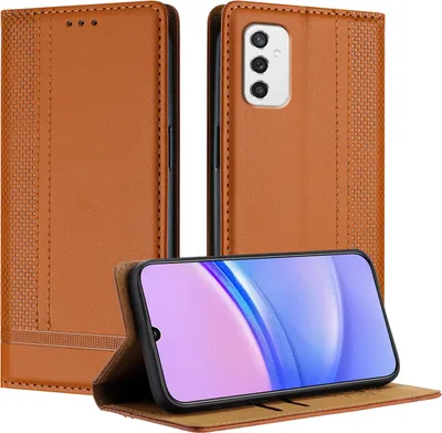 Produktbild von Handyhülle für Samsung Galaxy M52 5G Leder Flip Klappbare Schutzhülle mit Standfunktion Braun