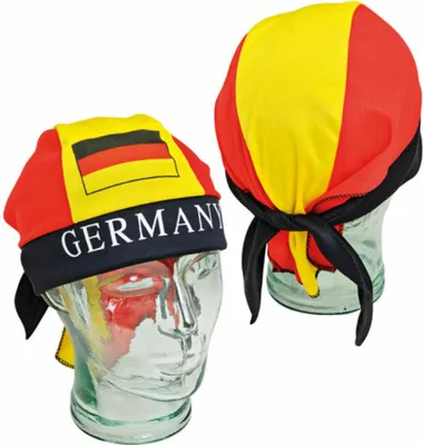 Produktbild von Fan Bandana Deutschland, Fußball Fanartikel, Piratentuch, One-Size, Polyester, Schwarz-Rot-Gold
