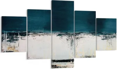Produktbild von Bild auf Leinwand - Leinwandbild - 5 Teile - Abstraktion gerieben schwarz - 125x70cm - Wand Bild - Wanddeko - Wandbilder - Leinwanddruck - Bilder - Wanddekoration - Leinwand bilder - EA125x70-4381