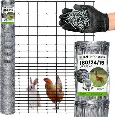 Produktbild von Wildzaun - Forstzaun - Knotengeflecht 180/24/15 URSUS - 50m - Verzinkt - Wetterfest - Langlebig - Einfache Montage
