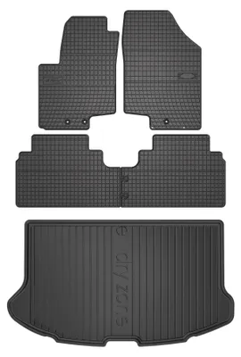 Produktbild von Gummimatten + Kofferraumwanne für Hyundai ix20 2010-2018 (Minivan, oberer Ladeboden) – Schwarz, passgenau – Wielganizator SolidPRO