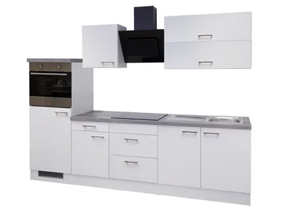 Produktbild von Küchenzeile mit E-Geräten - 270 cm breit - Weiß – Nawa