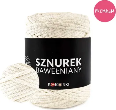 Produktbild von Premium Baumwollseil by Kokonki – 5 mm, 100 m Rolle, Cremeweiß – Perfekt für Makramee & kreative DIY-Projekte!