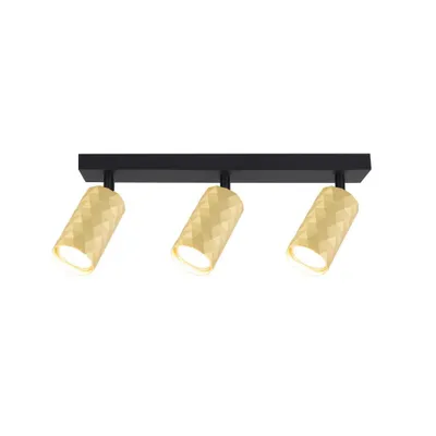 Produktbild von MasterLED Deckenstrahler LED Glamour GU10 schwarz RAL9005 gold RAL1000 schwenkbar 3-flammig IP20