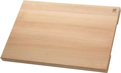 Image de Planche à découper en bois de hêtre massif - Planche à découper en bois marron - 60 x 40 x 35 cm