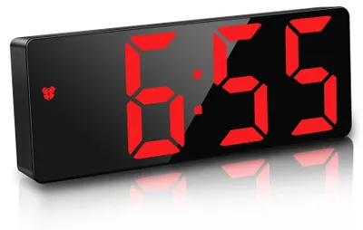 Digitalwecker LED rot, 17 cm Display, Schlummerfunktion, USB/Batterie
