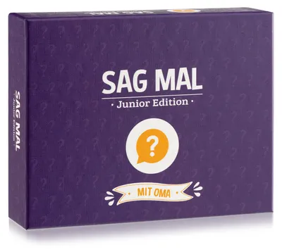 Produktbild von Sag mal... mit Oma - Junior Edition Kennenlernspiel 100+ Fragen Spieler: 2+ Alter: ab 8 Jahren