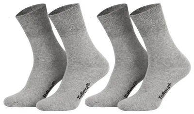Unisex mit Pique Komfortbund | Venenfreundliche Diabetikersocken | Atmungsaktive Basic Strümpfe verstärkt Grau