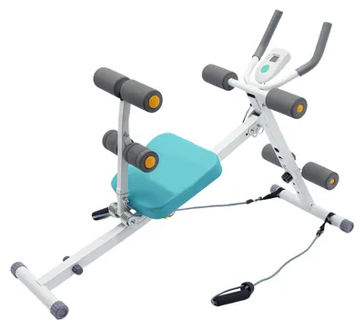 Immagine prodotto di Attrezzo per addominali - Macchina per sit-up/addominali - Display LCD - Per uso domestico e allenamento del core - Carico massimo 120 kg - Allenamento cardio - Bianco