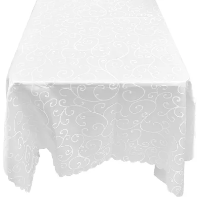 Immagine prodotto di Tovaglia rettangolare, bianca, 140 x 180 cm, in poliestere, lavabile