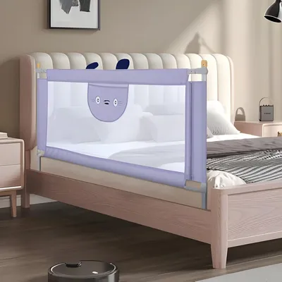 Produktbild von PolkaHome® Verstellbares Bettgitter für Kinder, 1,8 m – Sicheres Design mit Doppelverschluss, Schwarz