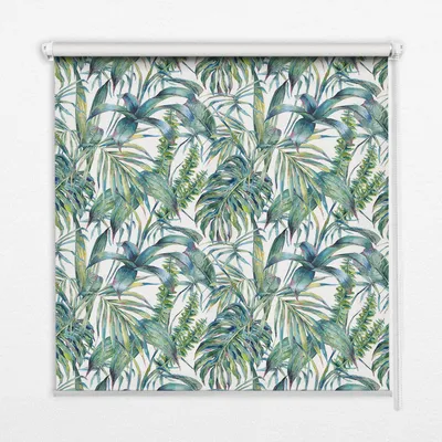 Produktbild von Seitenzug-Rollo Fensterrollo Jalousie - Lichtdurchlässig Springrollos - 70x140 cm - Tropische Blätter