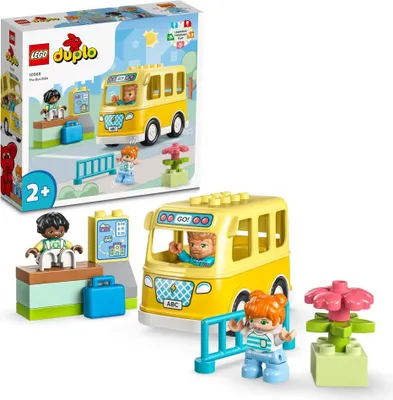 Image de LEGO 10988 DUPLO Bus ride, jouet éducatif pour les enfants d'âge préscolaire, aide à développer les compétences sociales des enfants, blocs pour les enfants de 2 ans et plus, garçons et filles