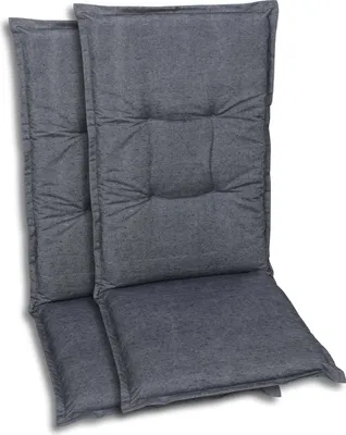 Produktbild von GO-DE Textil, Sesselauflage Hochlehner, 2er-Set, Farbe: anthrazit, Maße ca.: 120 cm x 50 cm x 6 cm