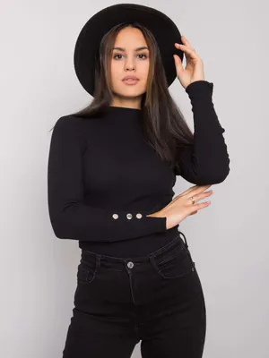 Produktbild von Rue Paris Langarm-T-Shirt für Frauen Boutella schwarz L
