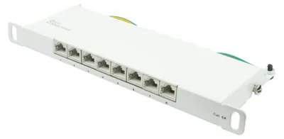 Produktbild von Patchpanel 10" Cat.6A, 8-Port, STP, werkzeuglos, 0,5HE