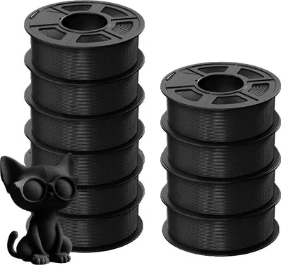 Image de filament pour imprimante 3D, PLA PLUS, haute résistance, PLA PLUS 10Noir