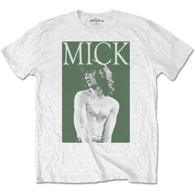 Image de Les Rolling Stones - Mick Photo Version 2 T-shirt unie moyen - Blanc