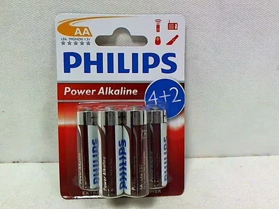 Produktbild von Philips Power Alkaline Akku LR6P6BP/10, Einwegbatterie, AA, Alkali, 1,5 V, 6 Stück(e), 14 mm