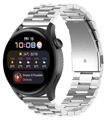 Produktbild von By Qubix passend für Garmin Venu 2 & 3 - Edelstahl-Gliederarmband - Silber
