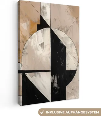 Produktbild von MuchoWow® - Leinwandbilder - Abstrakt - Modern - Geometrisch - Pastell, Wandbild, Wanddeko Bilder Wohnzimmer, 20x30 cm