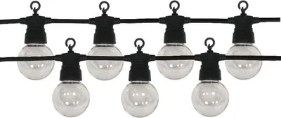 Image de Guirlande Guinguette LED 13M 20pcs 6W IP65 Monocouleur - Câble Noir - Blanc Chaud 2300K - 3500K