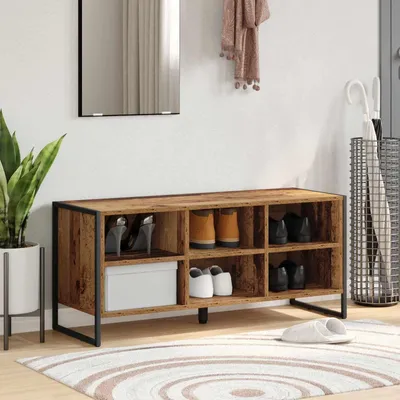 Produktbild von "Schlussverkauf" Schuhschrank moderne - mit Reichlich Stauraum - mit Speicher Altholz 60x35x44 cm Holzwerkstoff  C17396
