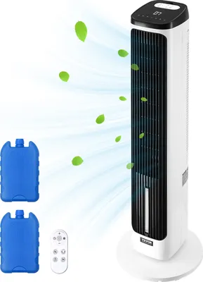 Produktbild von VEVOR Turmventilator, 7,1 m/s Geschwindigkeit, leiser Standventilator, 70° oszillierende Ventilatoren mit 9 Gang, 4 Modi, 24-Stunden-Timer, Fernbedienung, für Schlafzimmer, Büro, Zuhause