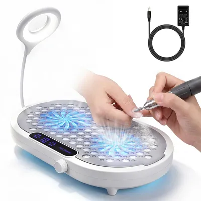 Nagelstaubabsaugung, USB, Doppelwirbel, abnehmbare Lampe, 315x197x49 mm