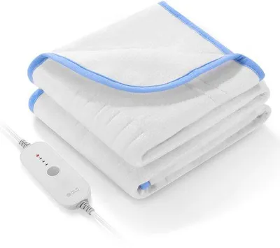 Productafbeelding van Elektrische Warmtedeken 150x80cm, Witte en Blauwe Rand