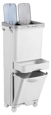 Image de Poubelle de cuisine de 42 litres avec système de tri sélectif à 3 compartiments