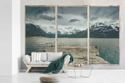 Produktbild von MuchoWow® Fototapete für Wohnzimmer oder Schlafzimmer Wandtapete Vinyl Motivtapete Aussicht - Steg - Wasser - 600x400 cm - Vinyltapeten