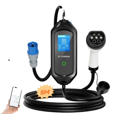 Productafbeelding van Elektrische voertuillader, WLAN-besturing, instelbare stroomsterkte, Type 2, 5 meter kabel