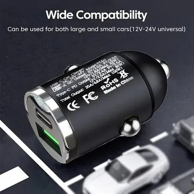 Produktbild von KFZ Zigarettenanzünder Adapter – 100W – USB-C & USB 3.0 Schnellladegerät – PD Charger für iPhone 15/16, Samsung, Xiaomi – Aurum Auto-Ladegerät