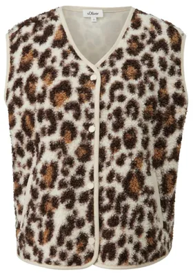 Produktbild von s.Oliver Teddy-Weste mit Leo-Muster im Relaxed Fit