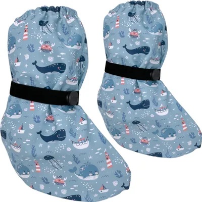 Immagine prodotto di HECKBO bambino pioggia booties booties senza pile pesce animali marini 18-24 mesi