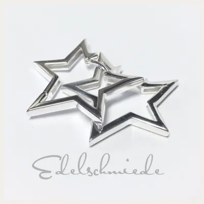 Produktbild von Ohrringe Edelschmiede925 Scharniercreole in Sternform 925/- sterling Silber poliert