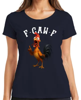 Immagine prodotto di F-GAW-F funny chicken cartoon rooster farm gift meme saying ladies t-shirt, navy, XL