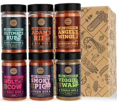 Productafbeelding van BBQ kruidenmix set - 6 smaken - 100% natuurlijk - Pakket van 6