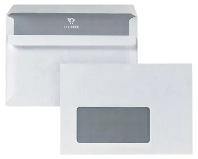Productafbeelding van POSTHORN Envelopen, formaat C6, met zelfklevende sluitflap, 75 gram, wit, 1000 stuks per verpakking.
