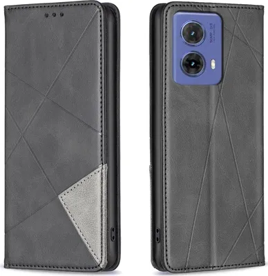 Produktbild von Mobigear Rhombus Slim  Motorola Moto G85 Hülle Klapphülle - Schwarz