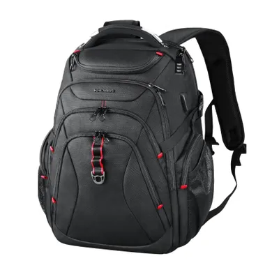 Produktbild von Business 50L Reiserucksack – Wasserdicht, TSA-freundlich, mit Laptopfach 17 Zoll, USB-Anschluss, RFID-Schutz – Für Damen, Herren & Studenten – Schwarz