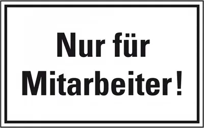 Produktbild von Dreifke® Aufkleber I Türhinweisschild Nur für Mitarbeiter!, Folie, selbstkleb...